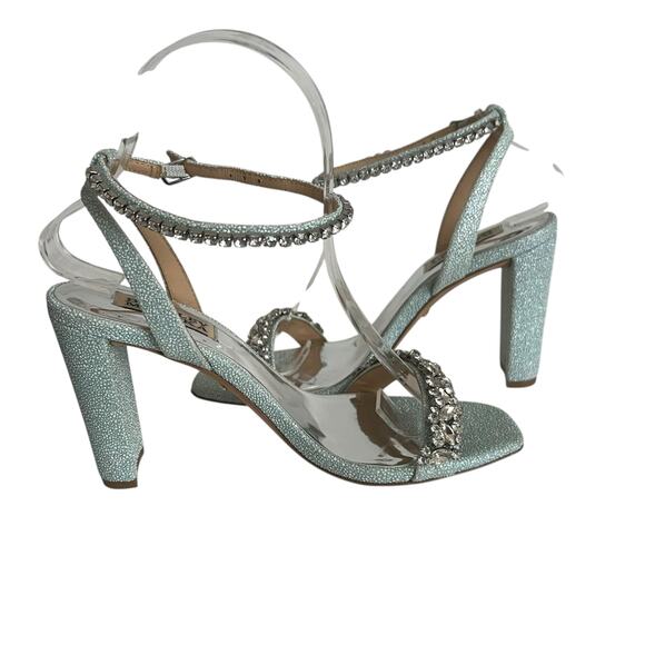 Badgley Mischka Tasmine Tall Evening  Heeled Sandal In Soft Blue Size 6 - Picture 6 of 13